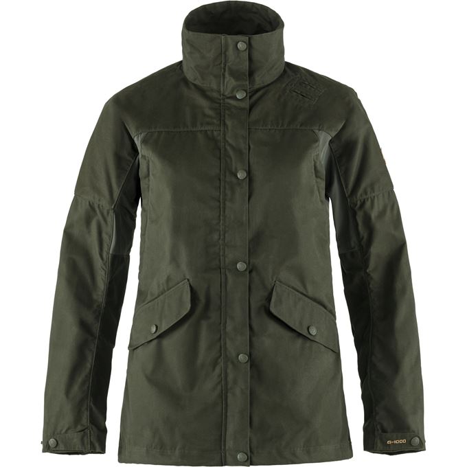 Fjällräven Forest Hybrid Jacket W Women’s Hunting jackets Dark green, Green Main Front 28453