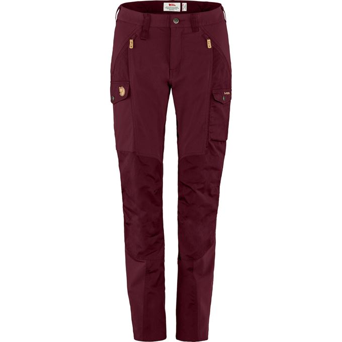 Fjällräven Nikka Trousers Curved W Women’s Trekking trousers Red, Burgundy Main Front 25113