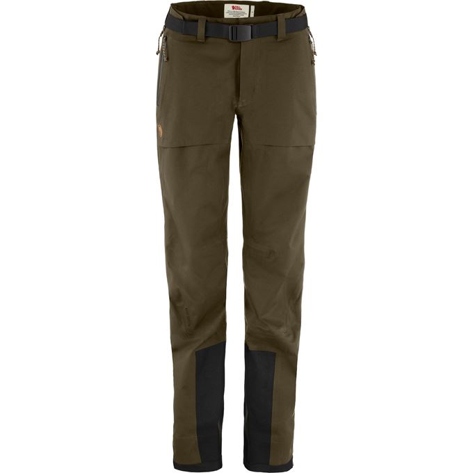 Fjällräven Keb Eco-Shell Trousers W Women’s Shell trousers Dark green, Green Main Front 15853