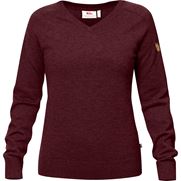 Fjällräven Sörmland V-neck Sweater W Women’s Sweaters & knitwear Red, Burgundy Main Front 16124