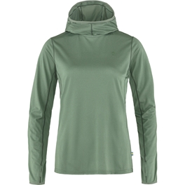 Fjällräven Abisko Sun-hoodie W Women’s Base layer tops Green Main Front 49026