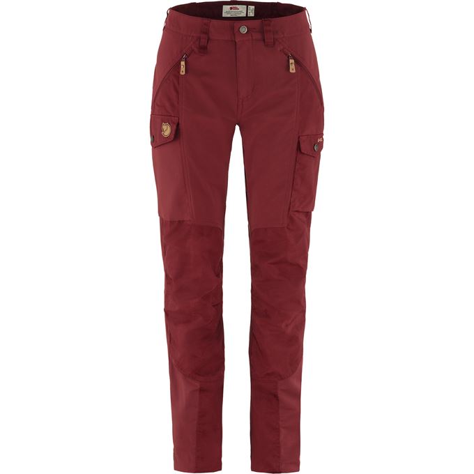 Fjällräven Nikka Trousers Curved W Women’s Trekking trousers Red, Burgundy Main Front 49750