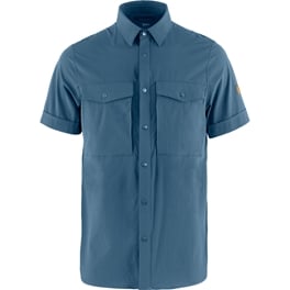 Fjällräven Abisko Trekking Shirt SS M Men’s Shirts Blue Main Front 42523