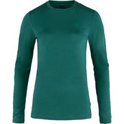 Fjällräven Abisko Wool LS W Women’s Base layer tops Dark green, Green Main Front 42538