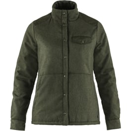 Fjällräven Canada Wool Padded Jacket W Women’s Sweaters & knitwear Dark green, Green Main Front 31169