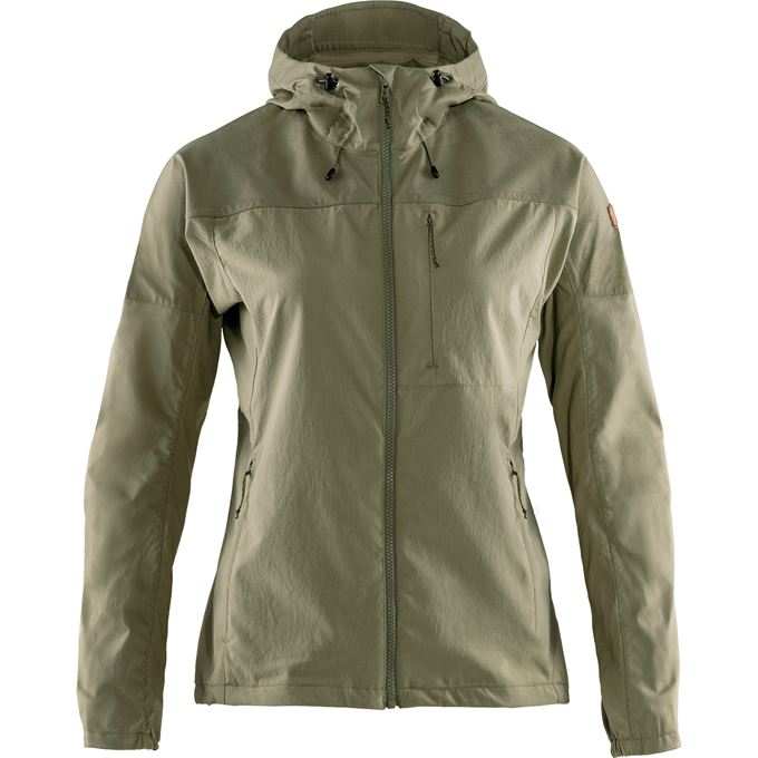 Fjällräven Abisko Midsummer Jacket W Women’s Outdoor jackets Dark green, Green Main Front 25584