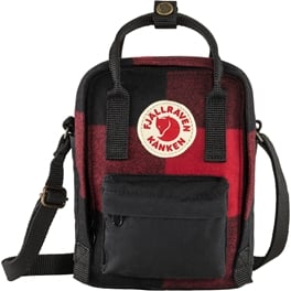 Fjällräven Kånken Re-Wool Sling Unisex Shoulder bags Black, Red Main Front 28986