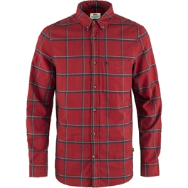 Fjällräven Övik Comfort Flannel Shirt M Men’s Shirts Blue, Red Main Front 43022