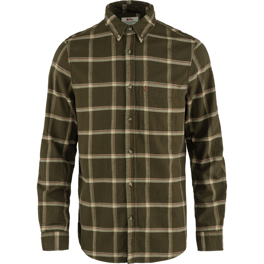 Fjällräven Övik Comfort Flannel Shirt M Men’s Shirts Brown, Dark green, Green, Beige Main Front 43026
