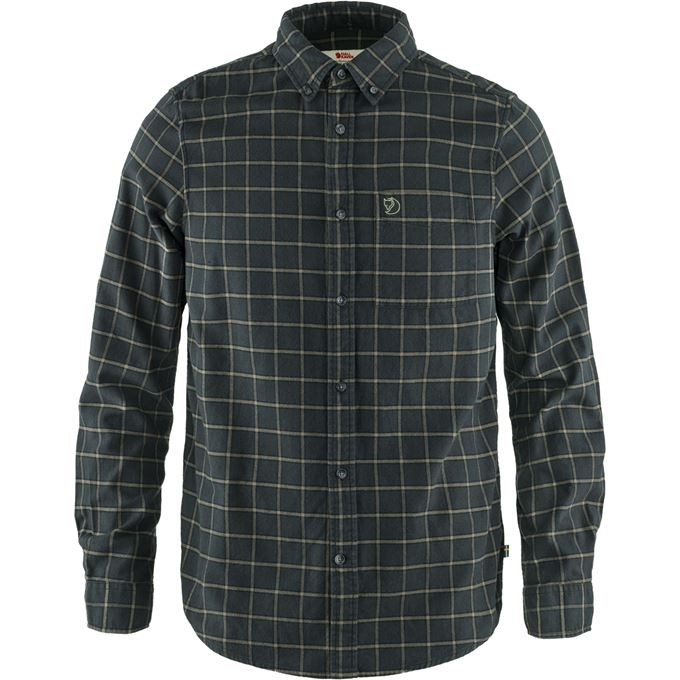 Fjällräven Övik Flannel Shirt M Men’s Shirts Grey Main Front 31297