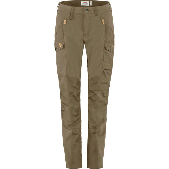 Fjällräven Nikka Trousers Curved W Women’s Trekking trousers Green, Beige Main Front 15776