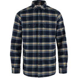 Fjällräven Övik Heavy Flannel Shirt M Men’s Shirts Brown, Blue Main Front 43036