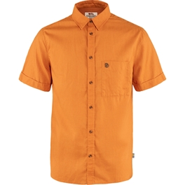 Fjällräven Övik Travel Shirt SS M Men’s Shirts Orange Main Front 49763