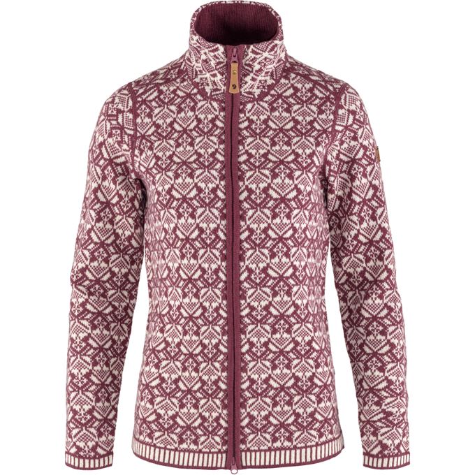 Fjällräven Snow Cardigan W Women’s Sweaters & knitwear Purple Main Front 43139