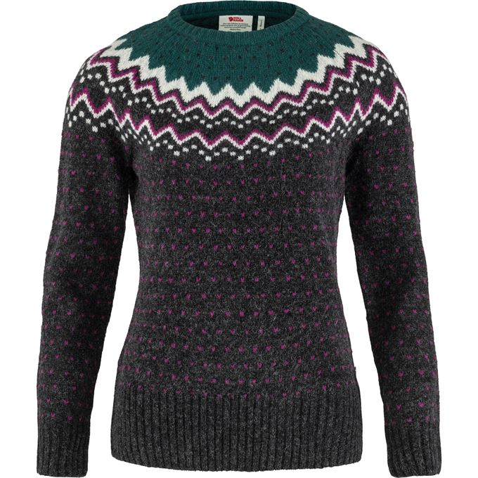 Fjällräven Övik Knit Sweater W Women’s Sweaters & knitwear Dark green, Green Main Front 43050
