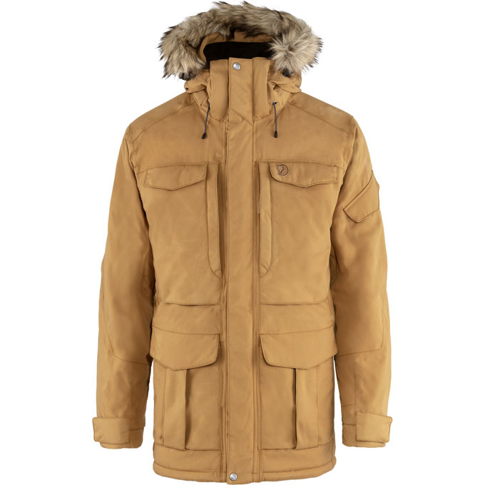 Fjällräven Nuuk Parka M Men’s Outdoor jackets Brown, Yellow Main Front 43290