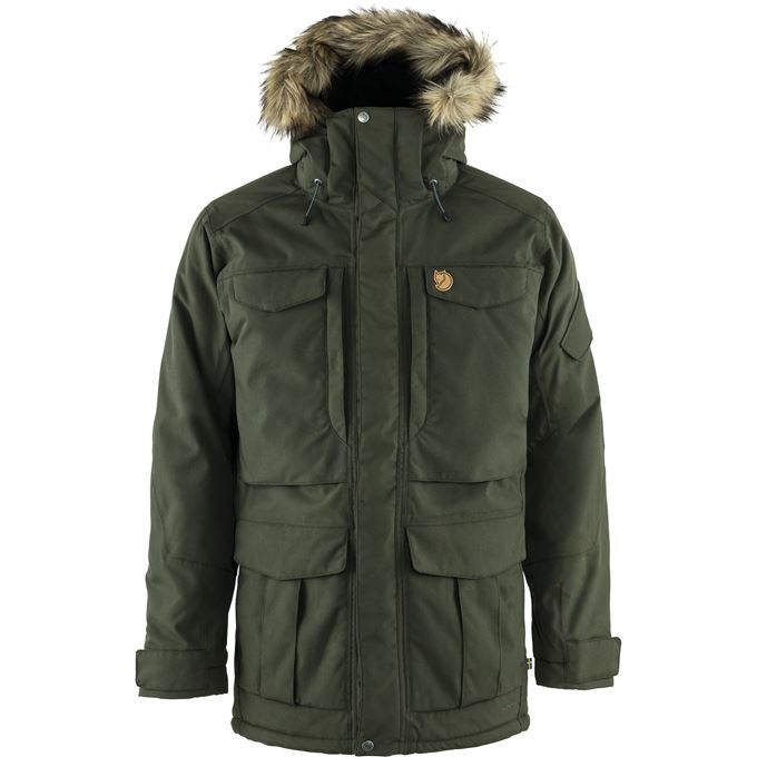 Fjällräven Nuuk Parka M Men’s Outdoor jackets Dark green, Green Main Front 31373