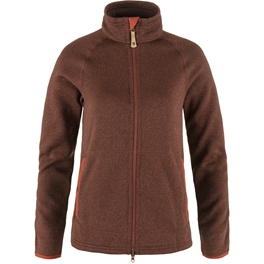 Fjällräven Övik Fleece Zip Sweater W Women’s Fleeces Orange Main Front 65519