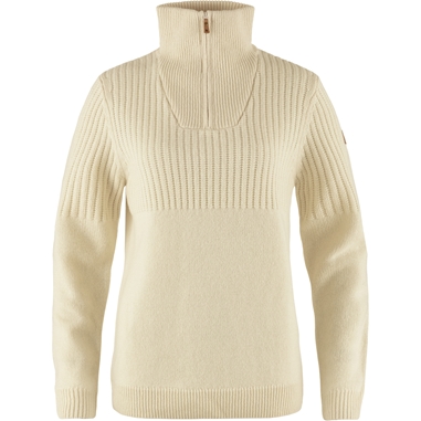 Fjällräven Övik Half Zip Knit W Women’s Sweaters & knitwear White Main Front 65688