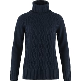 Fjällräven Övik Cable Knit Roller Neck W Women’s Sweaters & knitwear Blue Main Front 56510