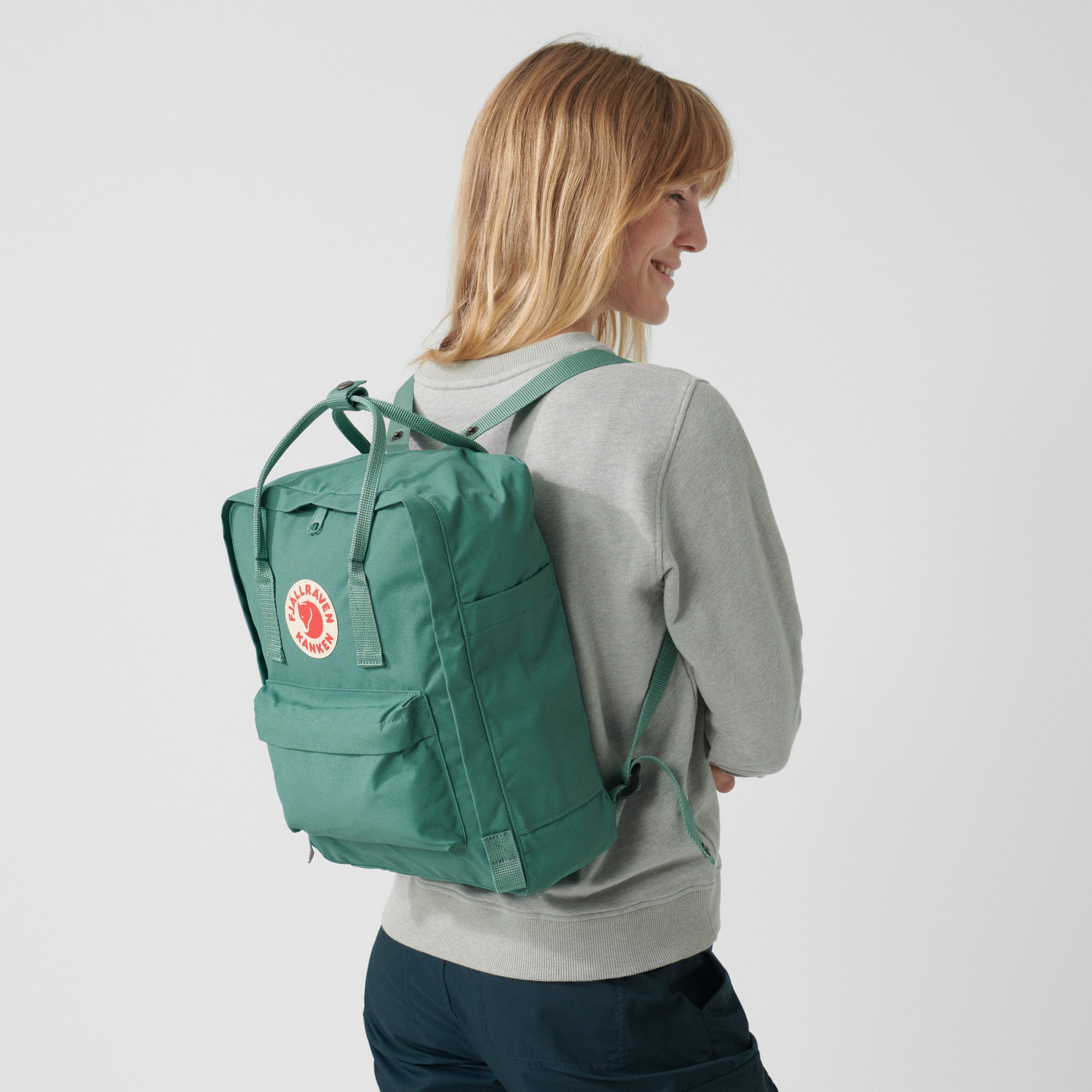 Classic Fjallraven Kan Kenn Miti-Green Bags 16L Women's Canvas School Backpacks