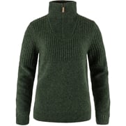 Fjällräven Övik Half Zip Knit W Women’s Sweaters & knitwear Green Main Front 65526