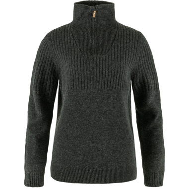 Fjällräven Övik Half Zip Knit W Women’s Sweaters & knitwear Grey Main Front 65523