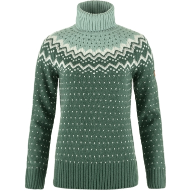 Fjällräven Övik Knit Roller Neck W Women’s Sweaters & knitwear Green Main Front 65826