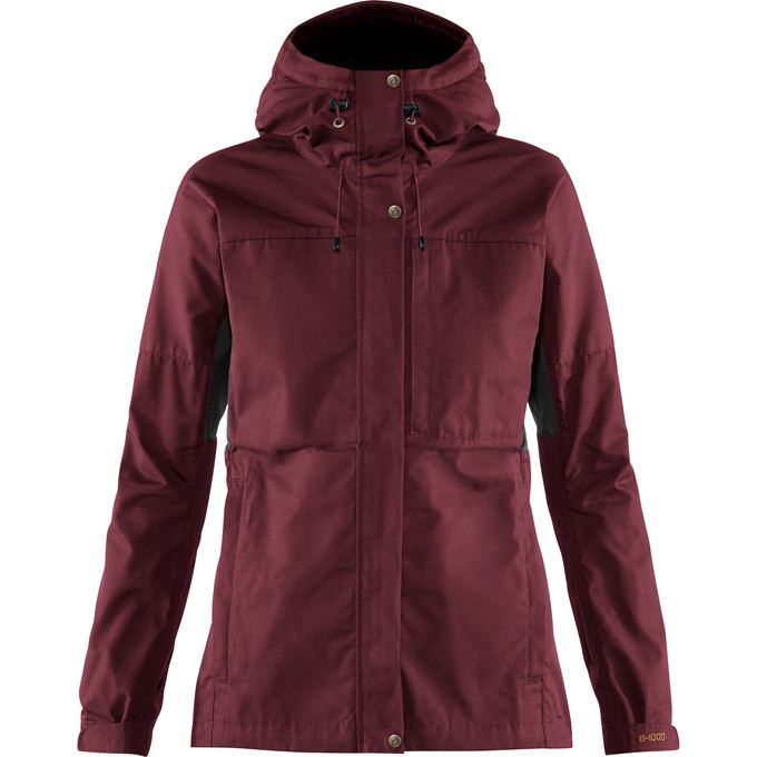 Fjällräven Kaipak Jacket W Women’s Shell jackets Grey, Red, Burgundy Main Front 14820