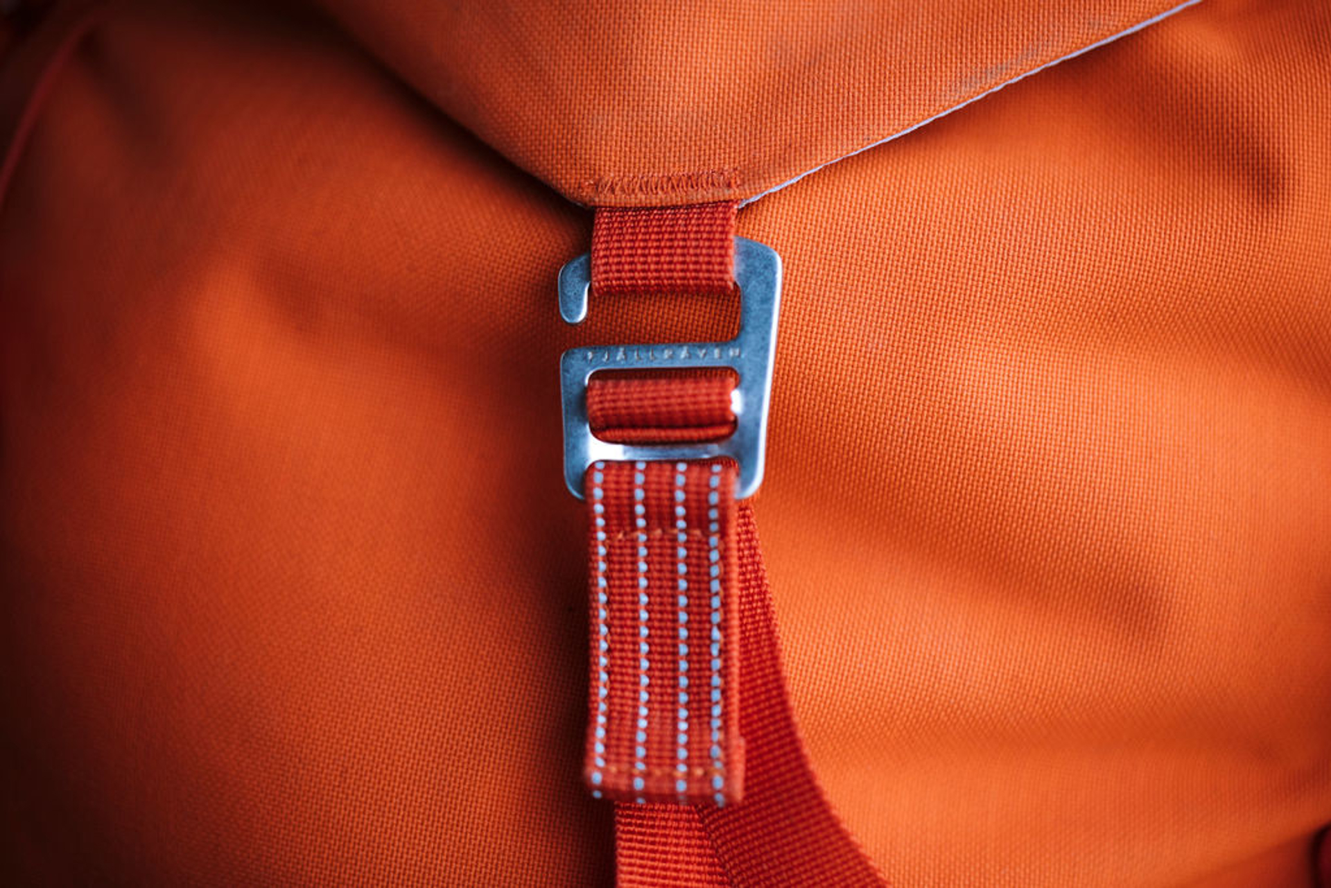 Closeup image of Bergstagen front strap closure